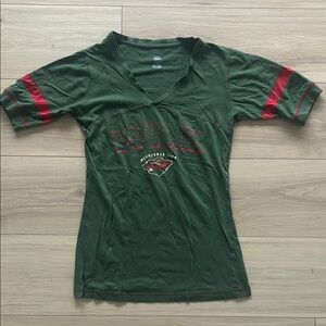 NHL Minnesota Wild Green and Red Short Sleeve Tee